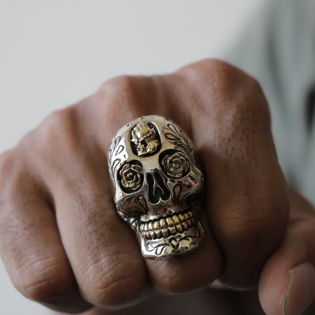 GOLD KID】BRASS KING-HALF SKULL RING GOLD KID】BRASS KING-HALF SKULL RING