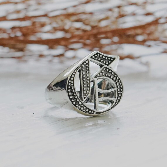 Anillo ingles antiguo de la letra G para hombre hecho de plata de ley 925 estilo motero Etsy Mexico