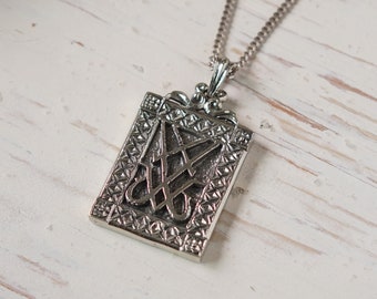 Sigil of Lucifer pendant necklace for men made of sterling silver 925 Satan Pentagram