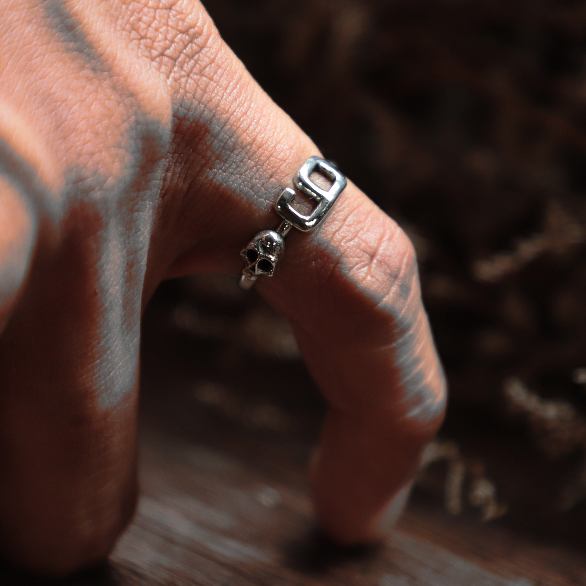 9 Nine Skull Ring Custom Number for Women Made of Sterling 9 Nine Skull Ring Custom Number for Women Made of Sterling