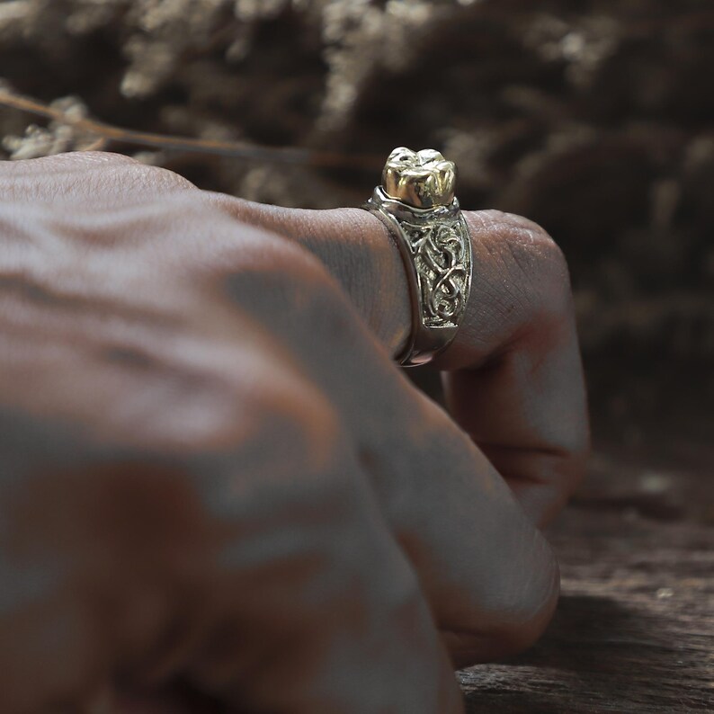 Human Teeth Rings Human Teeth Ring for Men Made of Sterling Silver 925 Biker Style - Etsy