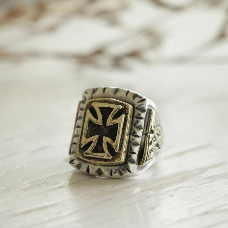 Iron Cross Ring for Men Made of Sterling Silver 925 Chopper Etsy
