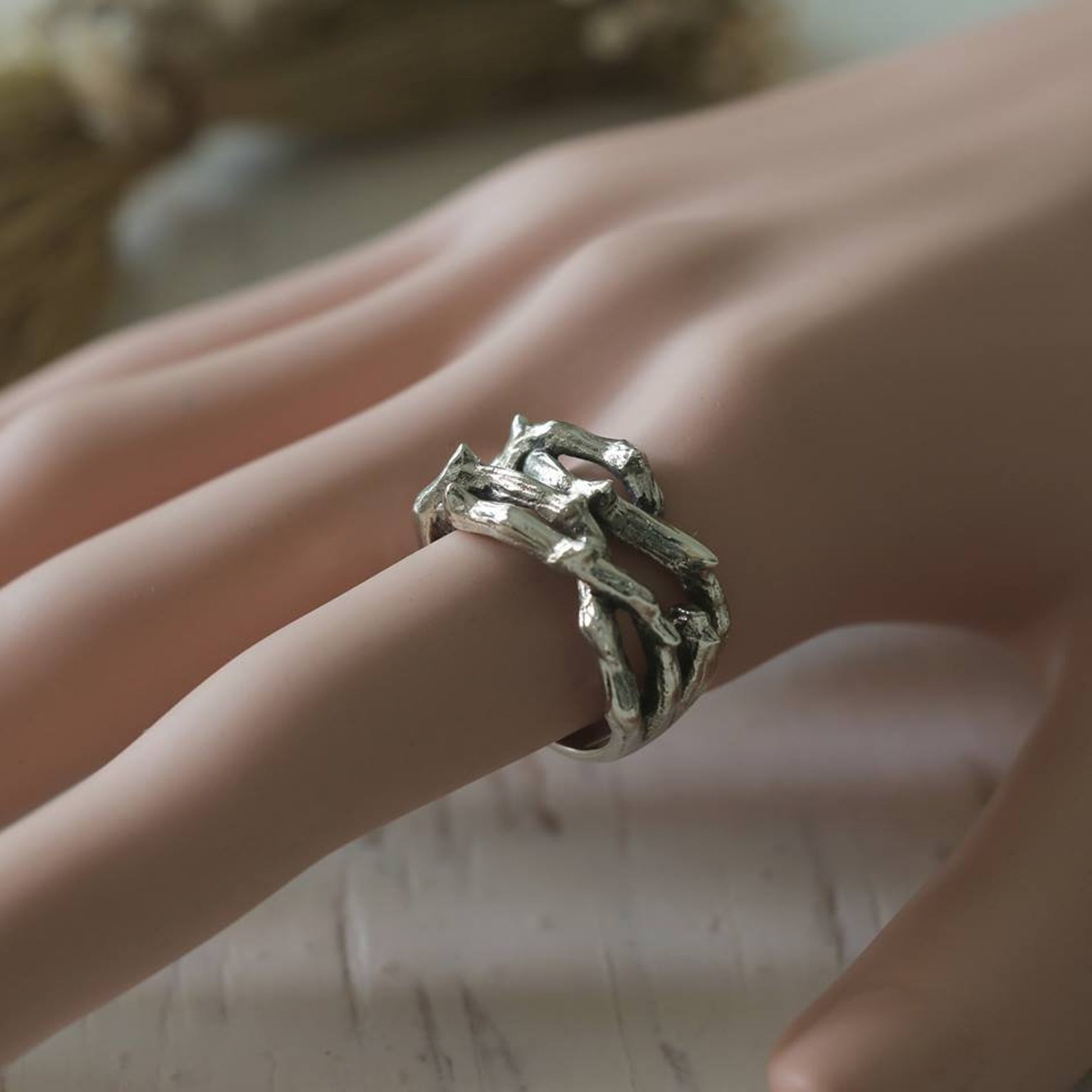 Crown of thorns ring for unisex made of sterling silver 925 Etsy