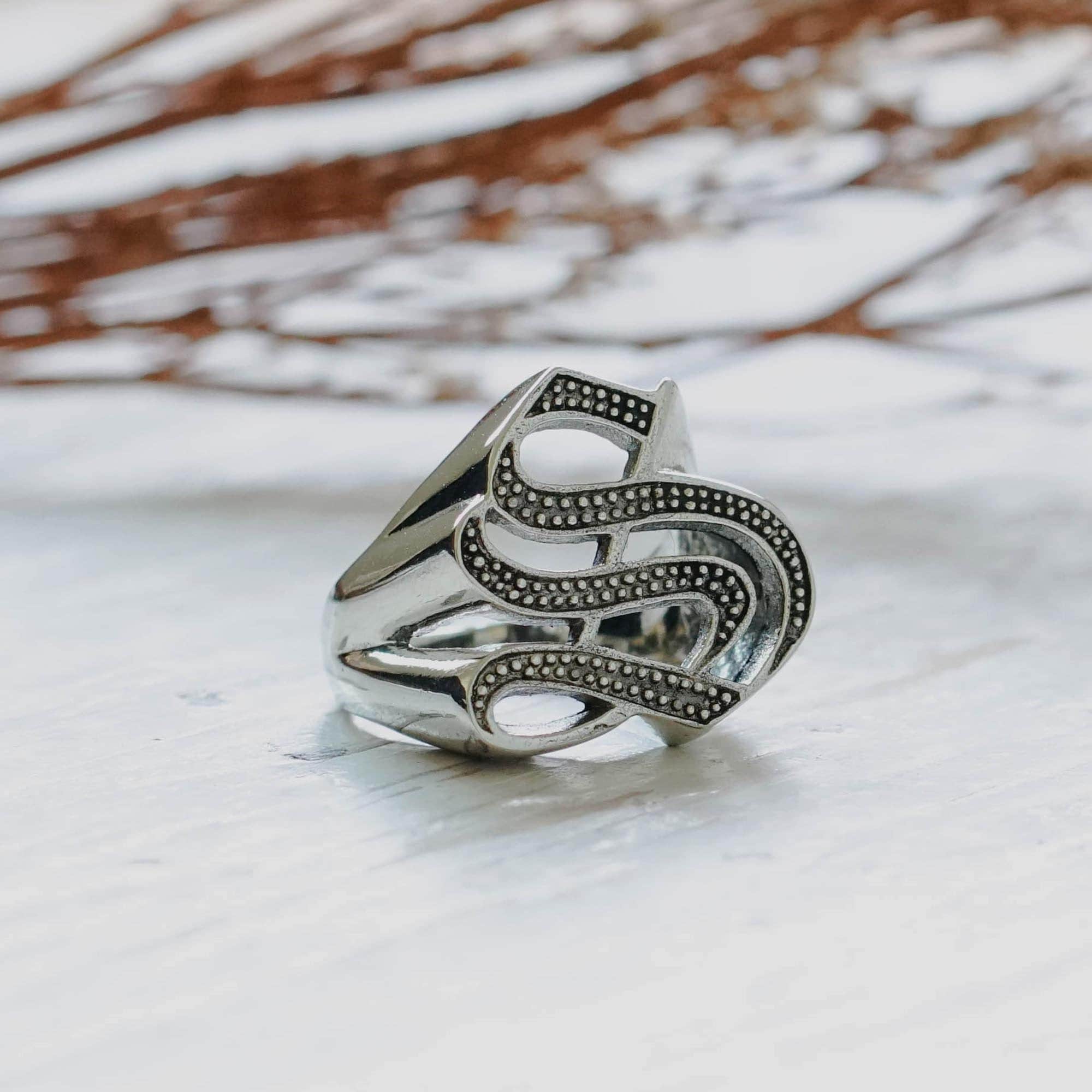 JewelersClub Accent Black Diamond Initial Letter Ring for Women |  Customizable Sterling Silver S Alphabet Monogram Ring for Girls | Cursive  Script Capital Letters | Personalized Jewelry Gift for Her - Walmart.com