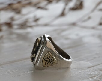 Skull Crossbones Mexican Biker Ring for Men Made of Sterling
