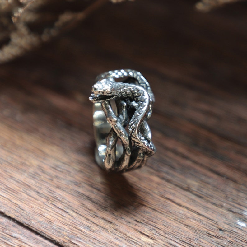 Crown of Thorns Snake Ring for Unisex Made of Sterling Silver - Etsy