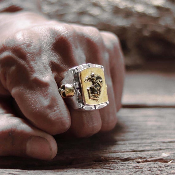 WWII Marine Corps Mexican Ring for Men Made of Sterling WWII Marine Corps Mexican Ring for Men Made of Sterling