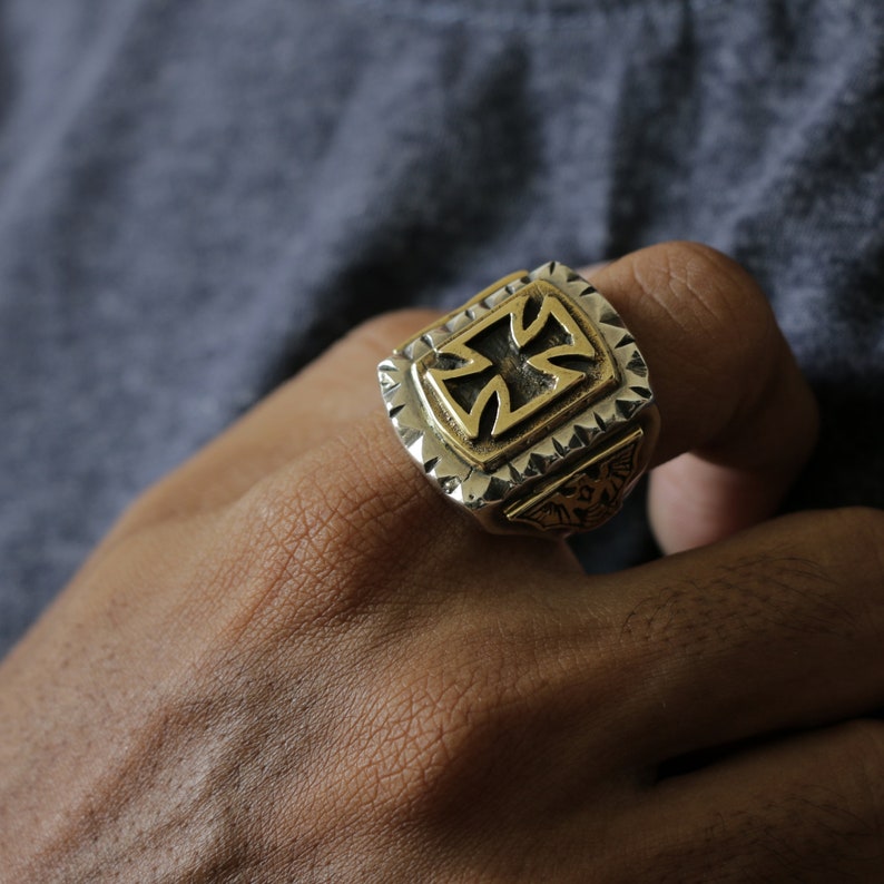 Iron Cross Ring for Men Made of Sterling Silver 925 Chopper Etsy