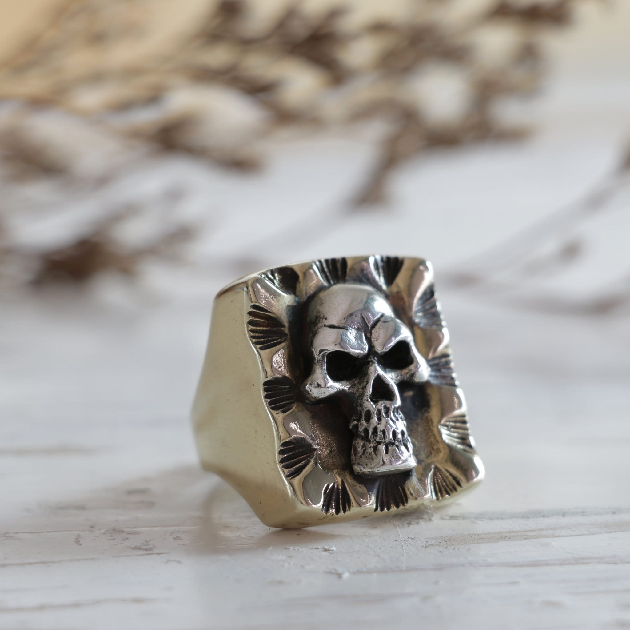 Memento Mori Skull Ring for Men Made of Sterling Silver 925 Biker Style ...