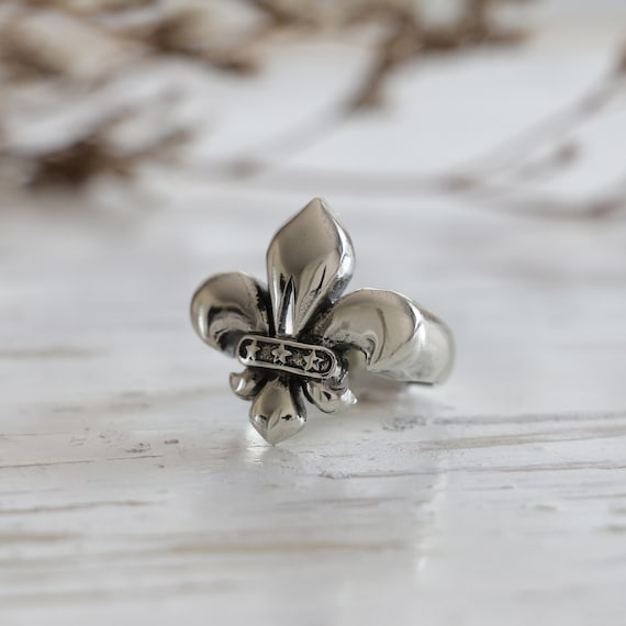 Fleur De Lis Ring for Girl Made of Sterling Silver 925 Minimal | Etsy