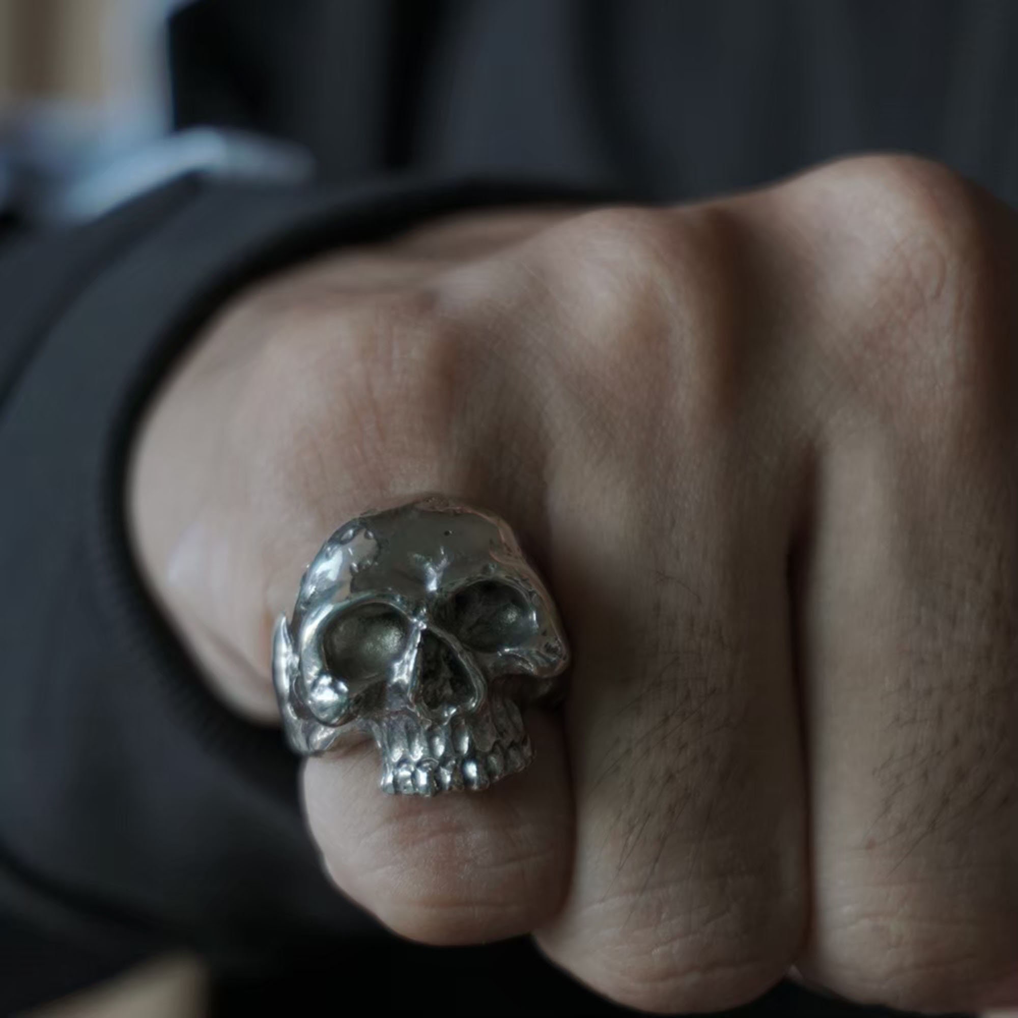 Memento Mori Skull Ring for Men Made of Sterling Silver 925 Biker - Etsy