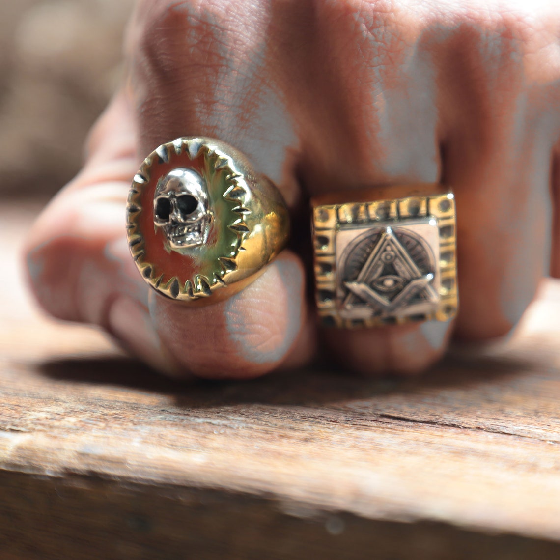Memento Mori Skull Ring for Men Made of Sterling Silver 925 Biker Style ...