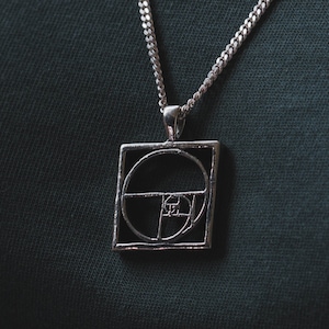 Golden Ratio pendant necklace for men made of sterling silver 925 Geometry