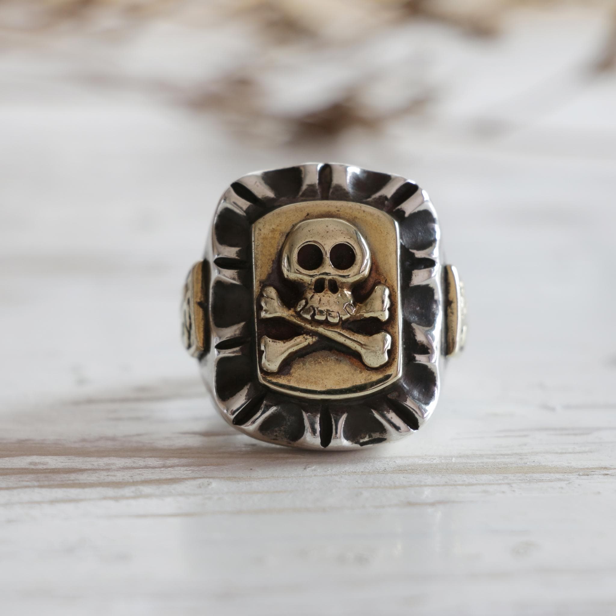 Crossbones Mexican Biker Ring for Men Made of Sterling Silver 925
