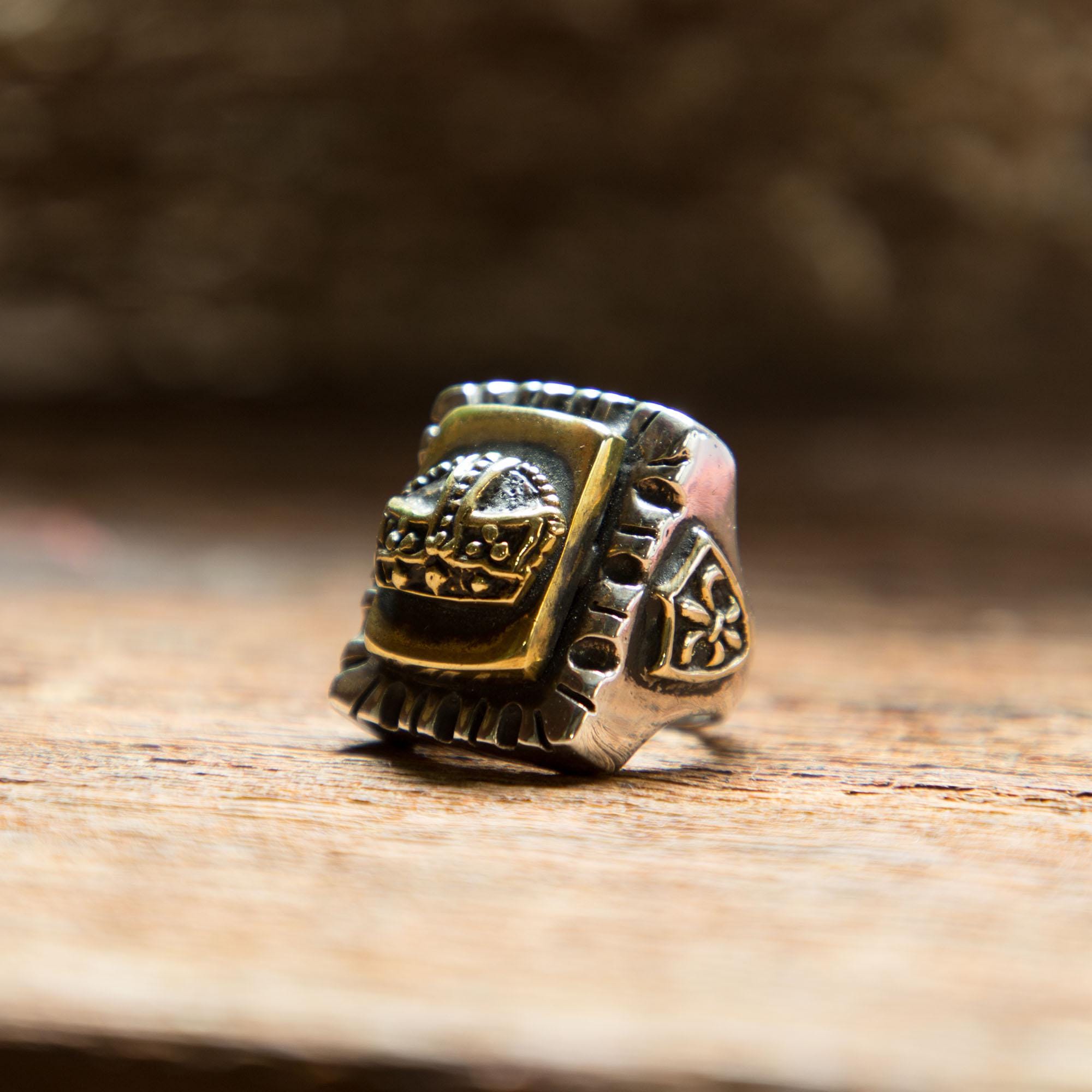 Crown Mexican Biker Ring for Men Made of Sterling Silver 925