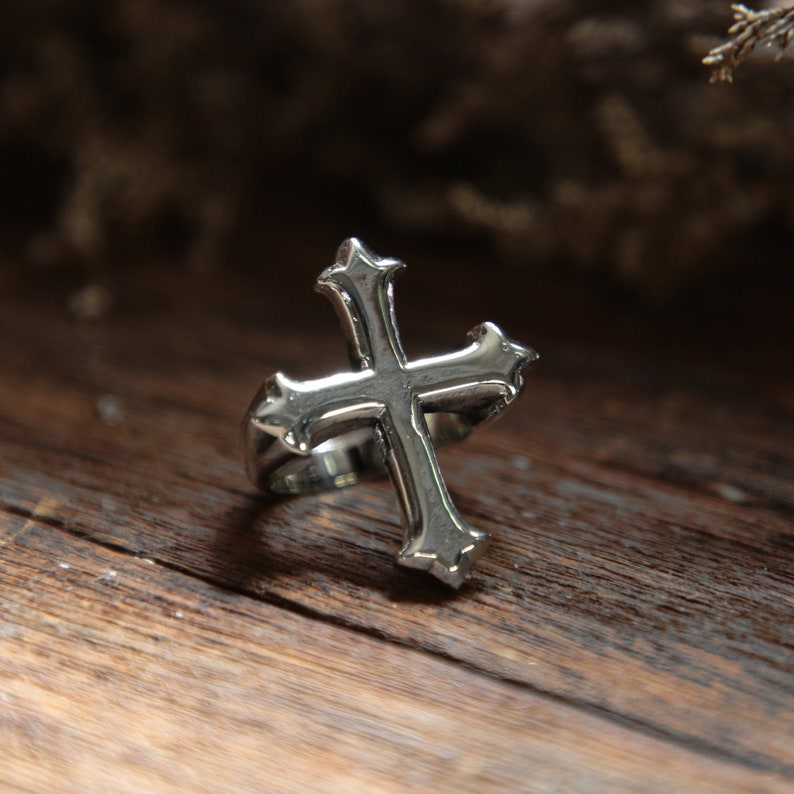 Cross Gothic Ring for Men Made of Sterling Silver 925 Vintage Etsy