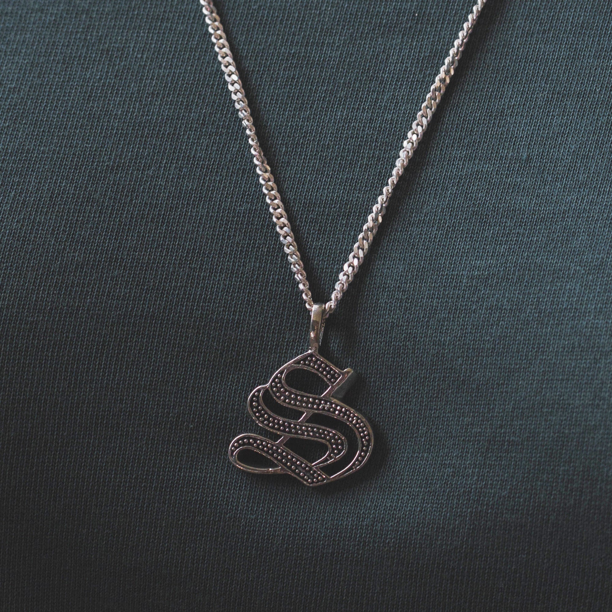 STUSSY SILVER ALPHABET PENDANT 【M】 Stussy Silver Alphabet Pendant In-Store Pick-Up #stussy