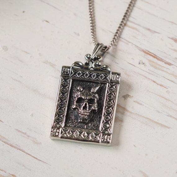 Gothic Totenkopf Anhänger Halskette für Männer aus Sterling Silber 925  Biker Style - .de