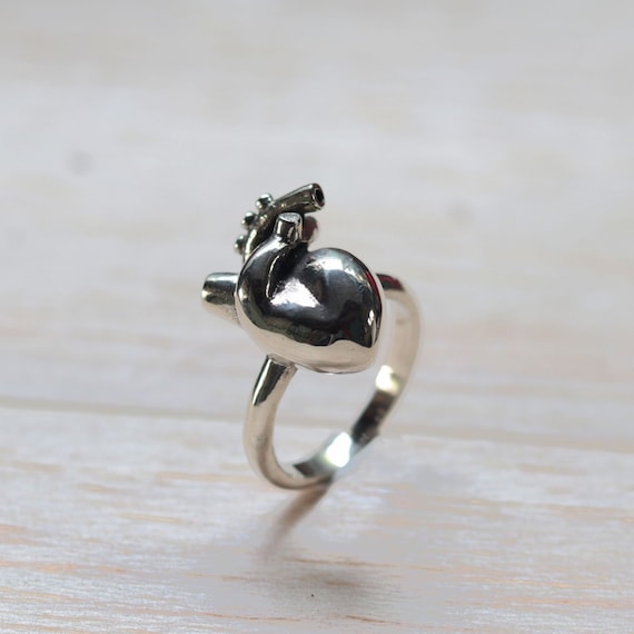 Human Heart Ring for Unisex Made of Sterling Silver 925 - Etsy