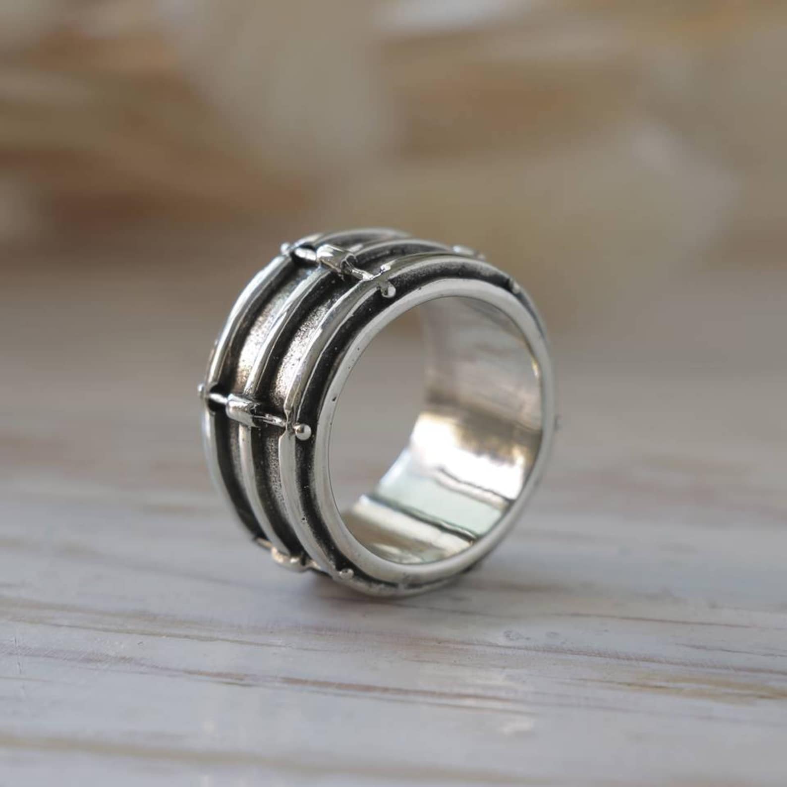 Snare Drum Ring for Drummer Made of Sterling Silver 925 Punk Etsy