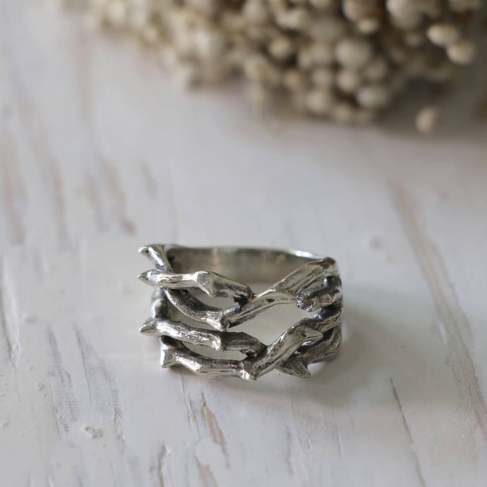 Crown of thorns ring for unisex made of sterling silver 925 Etsy