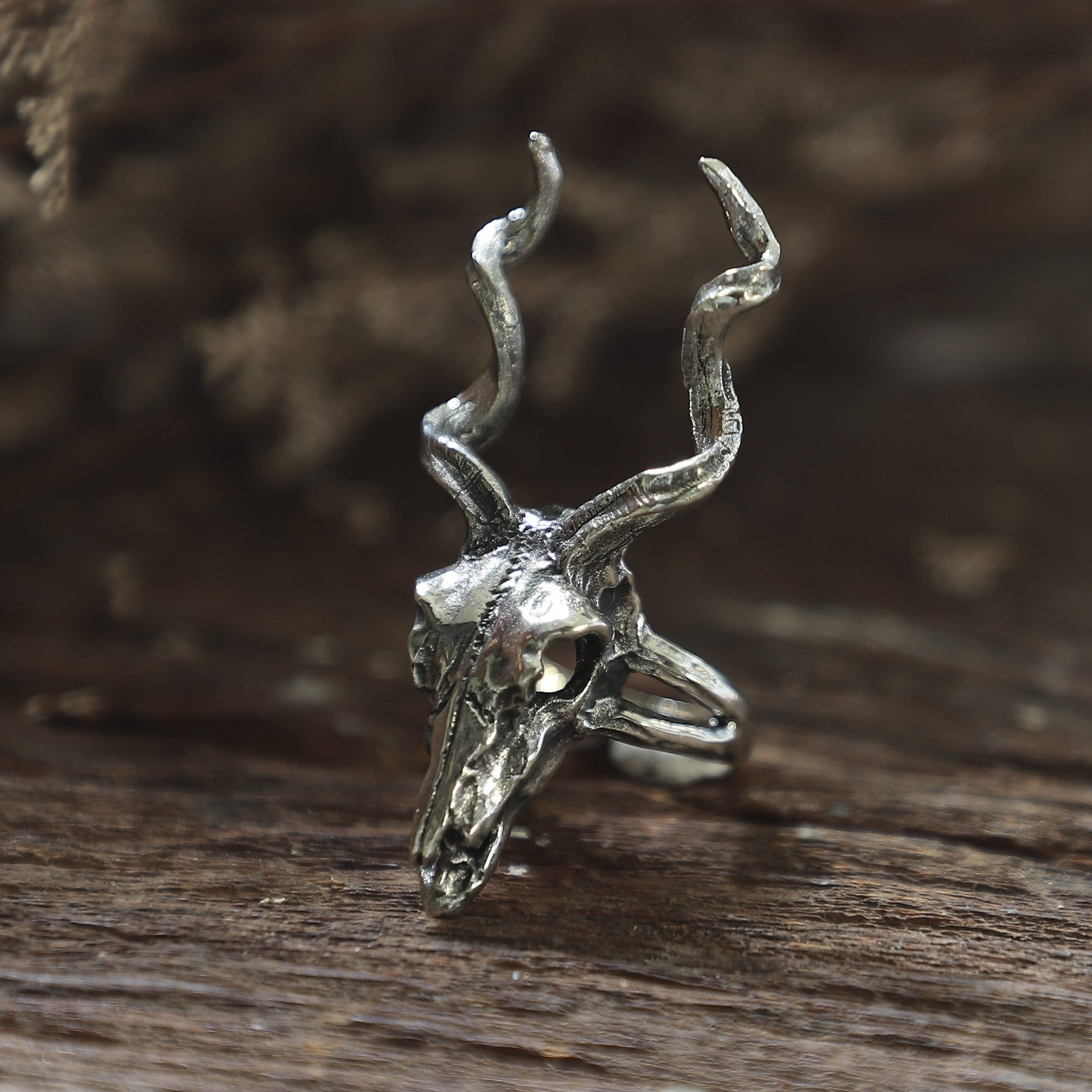 Deer Skull Ring for Women Made of Sterling Silver 925 Bohemian