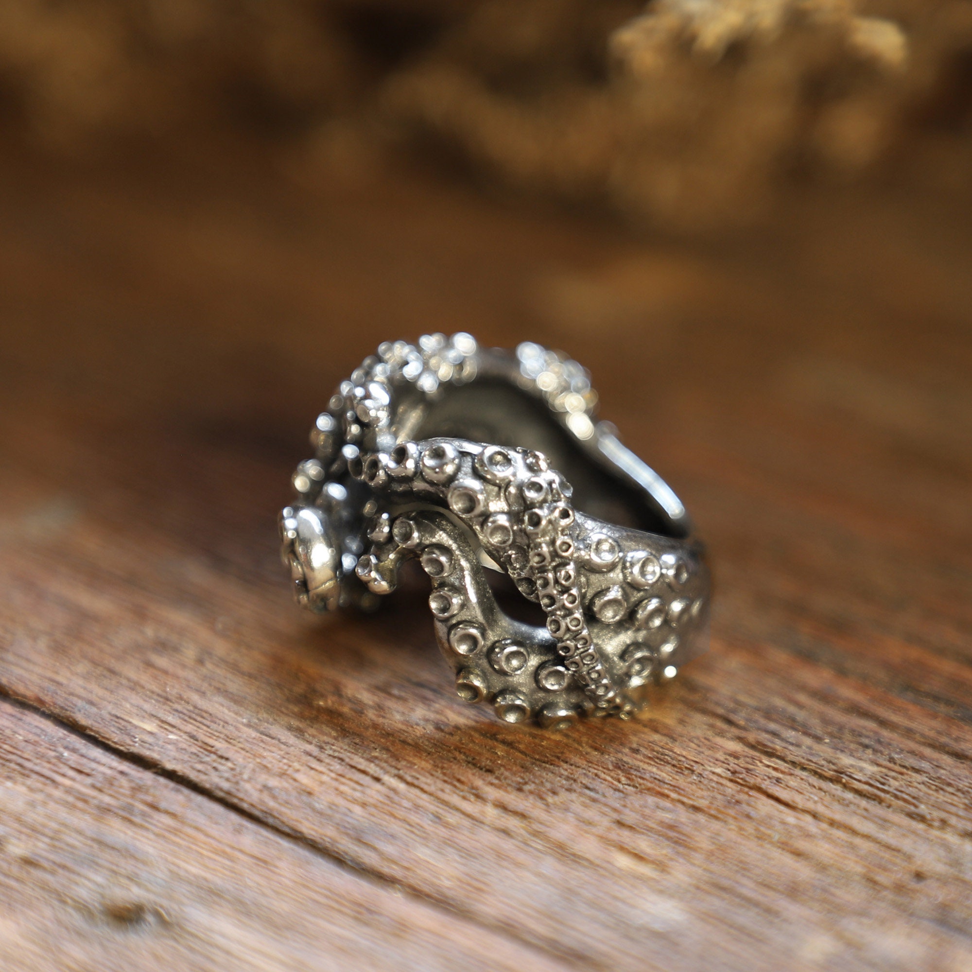 Tentacle Octopus Ring for Men Made of Sterling Silver 925