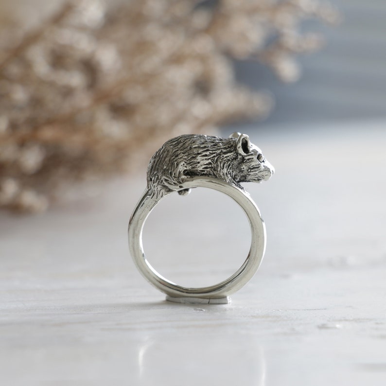 Little Mouse ring for women made of sterling silver 925 animal style
