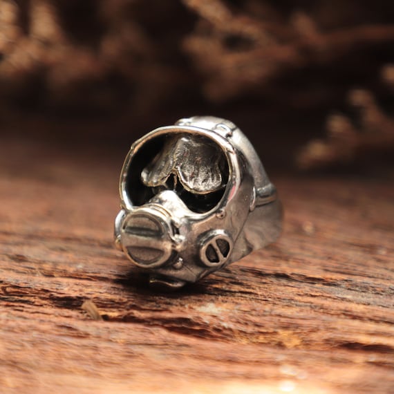 Monster Scuba Diver Ring for Men Made of Sterling Silver 925 Etsy