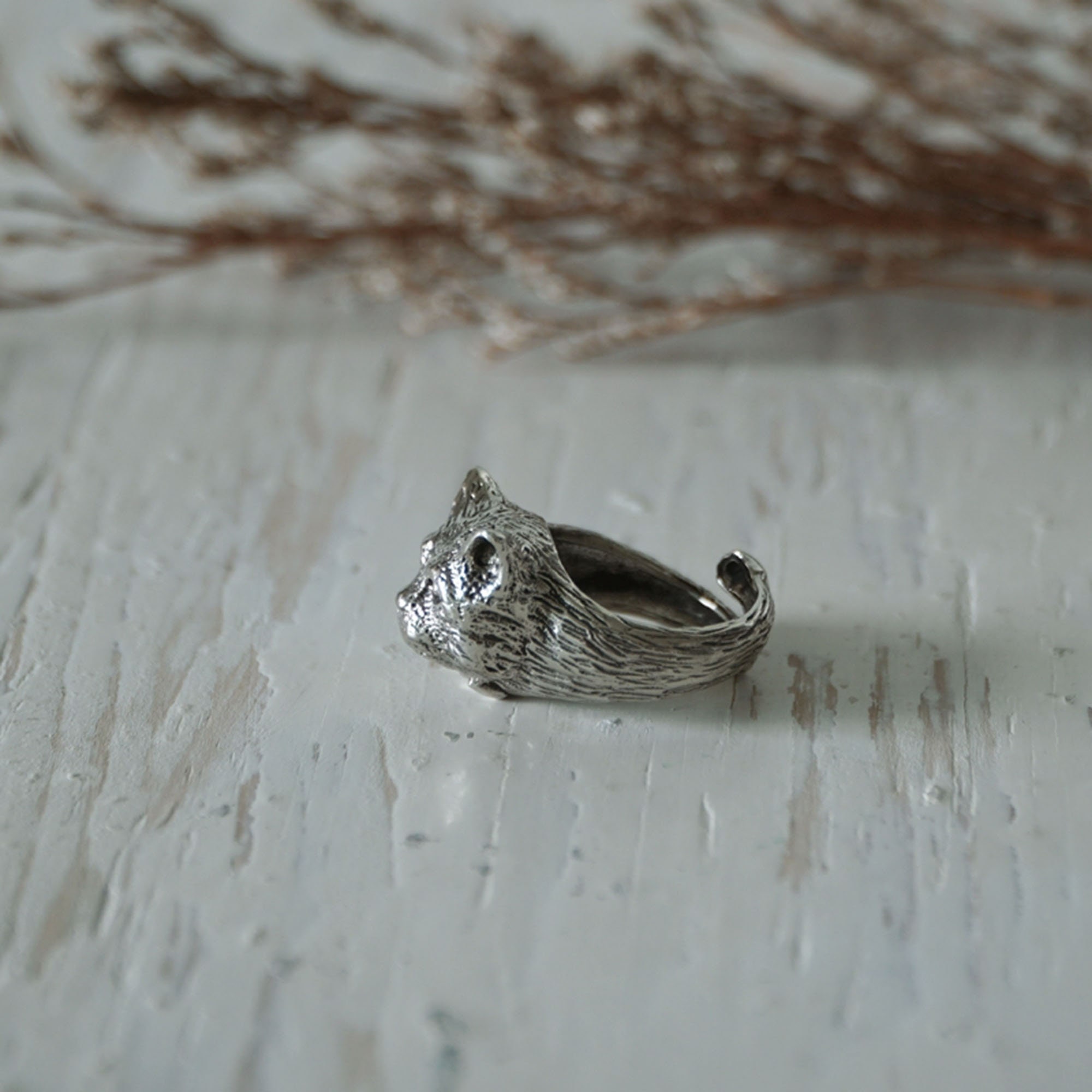 Cat Ring for Unisex Made of Sterling Silver 925 Cute Animal Etsy
