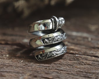 Anel de espada samurai para homem, feito em prata de lei 925, estilo japonês.