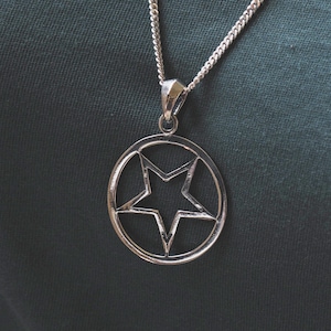 ketting met stercirkelhanger voor unisex gemaakt van sterling zilver 925 minimalistische stijl