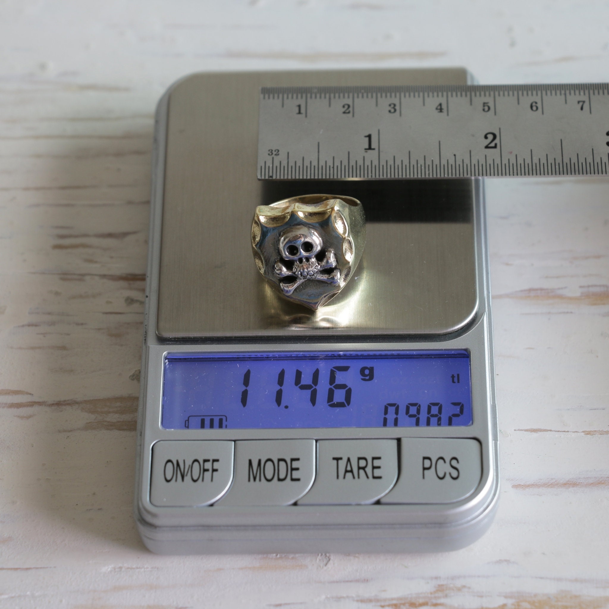 Memento Mori Skull Ring for Man Made of Sterling Silver 925 Biker Style ...