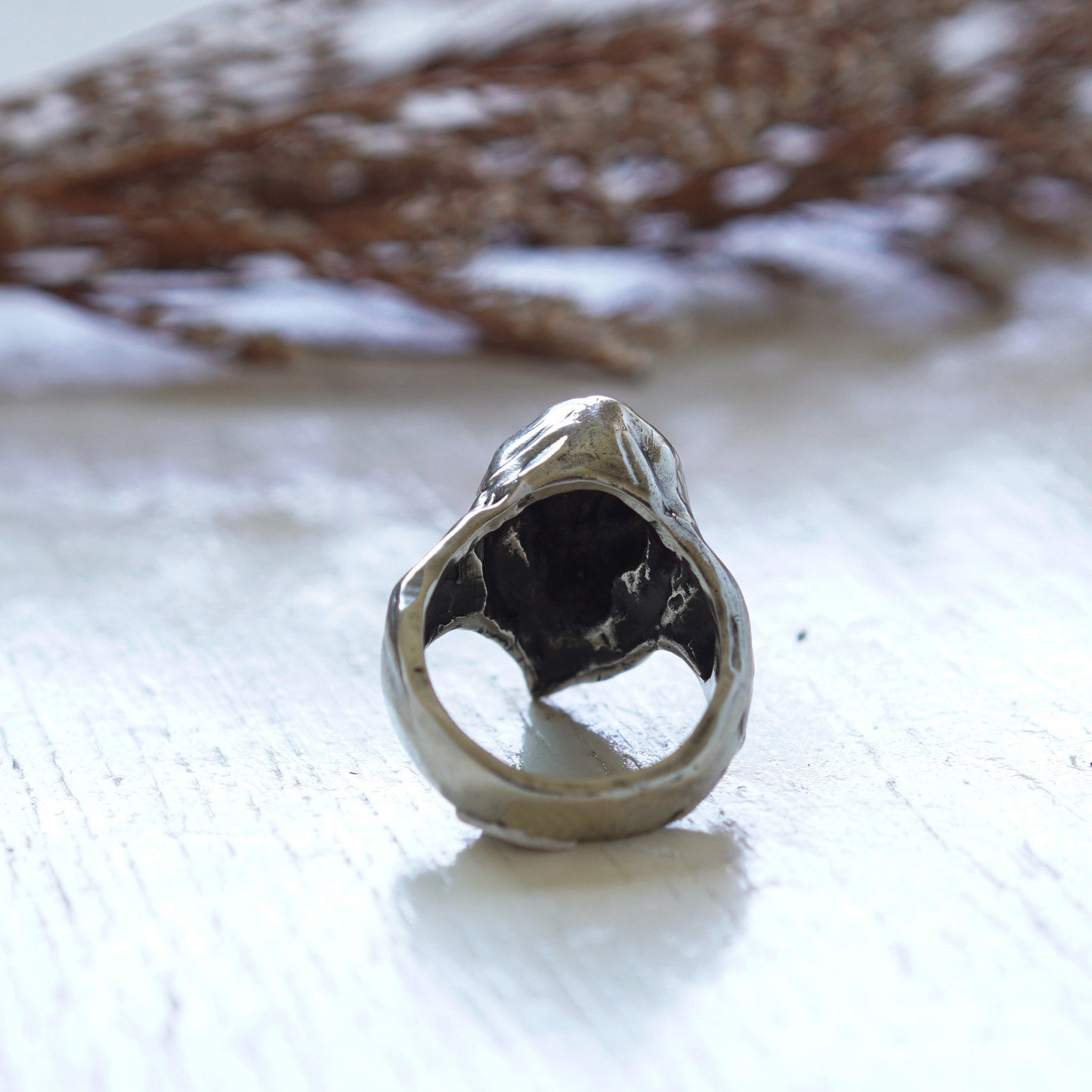 Grim Reaper Skull Hood Ring for Men Made of Sterling Silver | Etsy