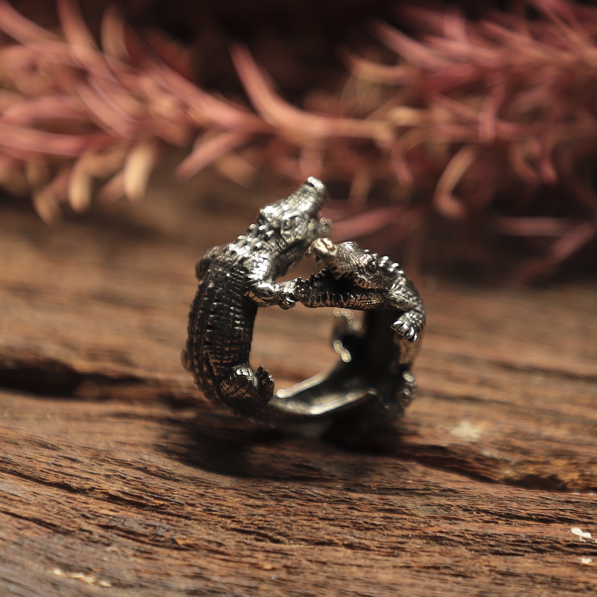 Crocodile Ring for Unisex Made of Sterling Silver 925 Bohemian - Etsy