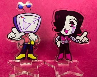 Chibi Mettaton and Tenna Acrylic Stands