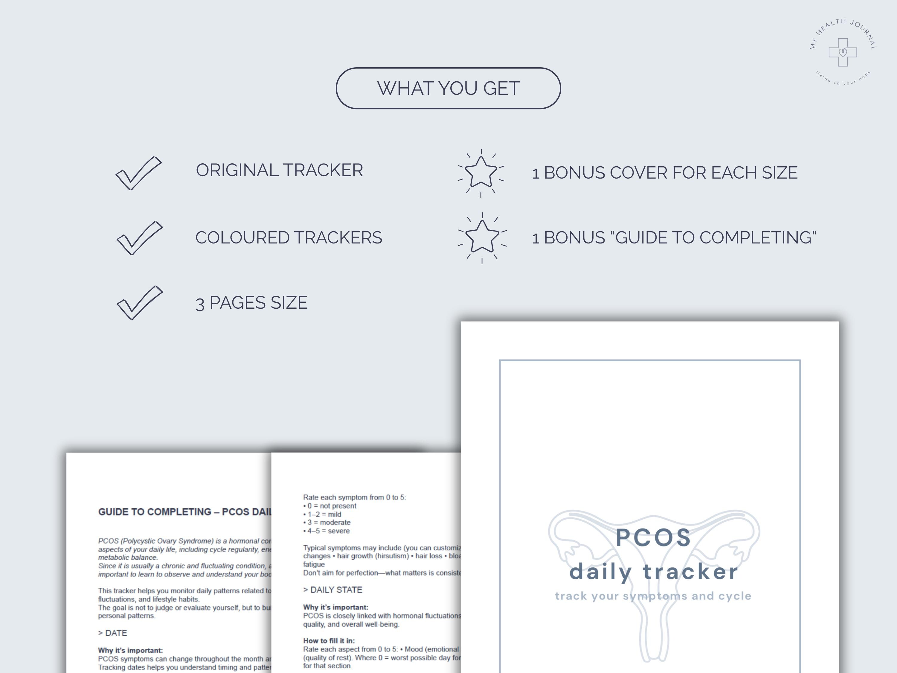 Pcos Worksheets.pdf PCOS Symptom Tracker Printable | Hormone Balance Journal | Cycle ...