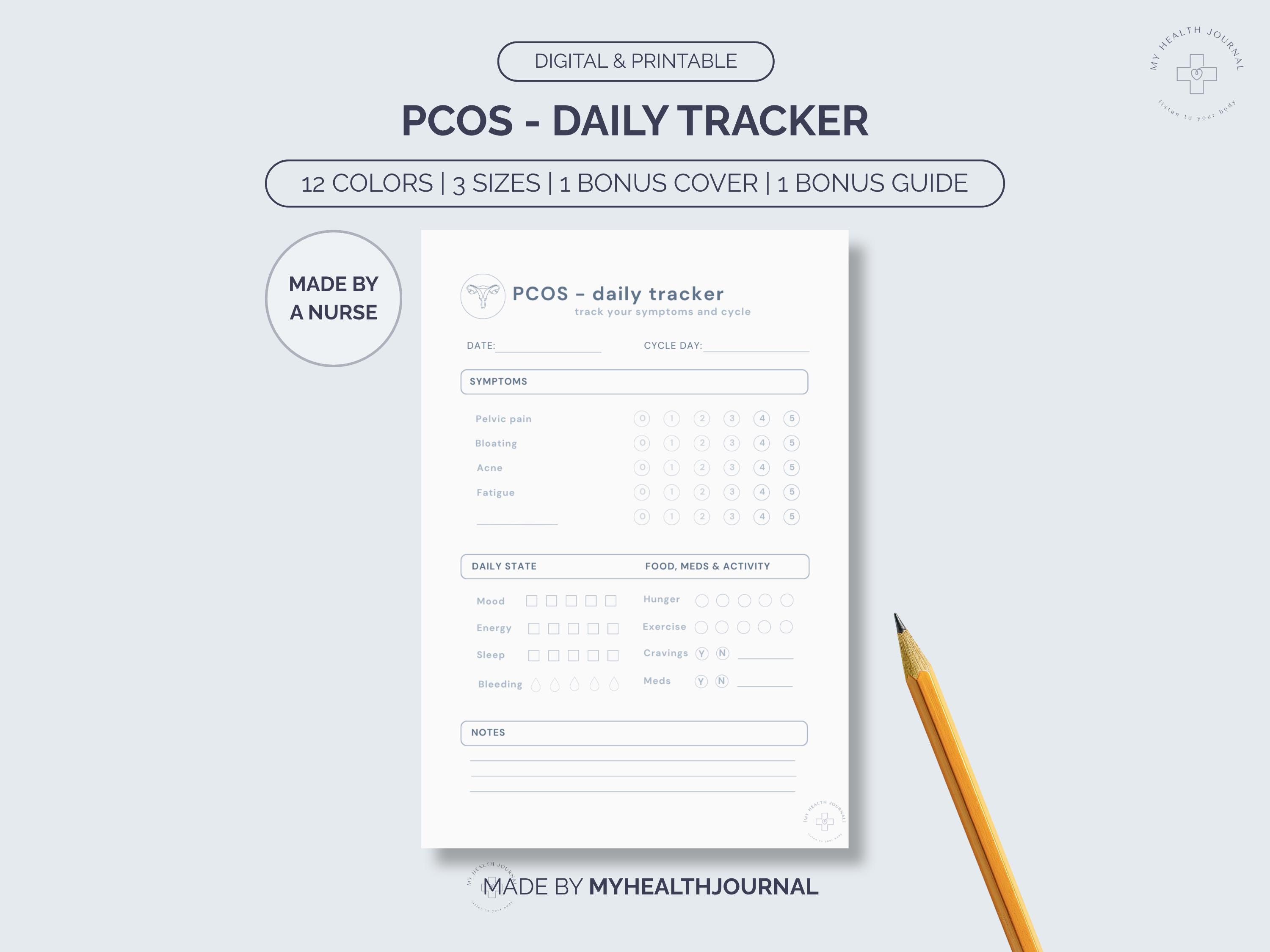 PCOS Symptom Tracker Printable | Hormone Balance Journal | Cycle ...