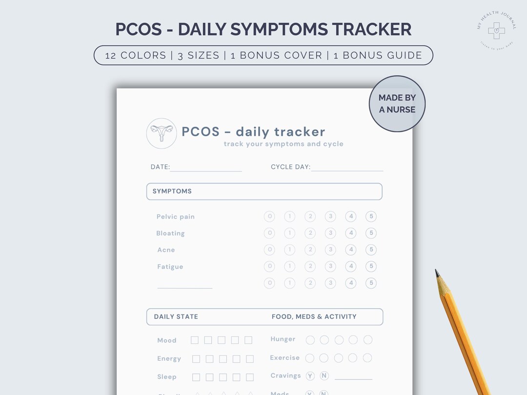 Pcos Worksheets.pdf PCOS Symptom Tracker Printable | Hormone Balance Journal | Cycle ...