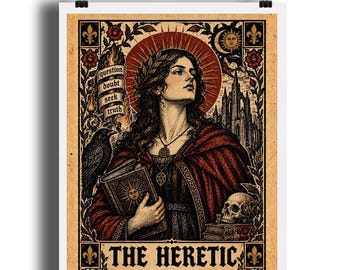 Heretic Art Print, Gothic Medieval Occult Wall Decor (Digital Download)
