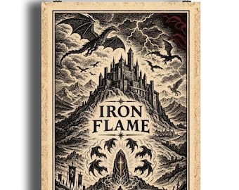 Iron Flame Art Print, Dragon Rider Fantasy Wall Art, Empyrean Inspired Decor