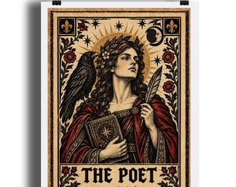 The Poet Art Print Traditional Tattoo Writer Wall Art Gothic Literary Decor