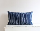 Indigo batik Hmong cushion cover 12x20