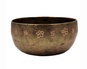 Carved Handmade Tibetan Singing Bowl Small Altar Decor Yoga Gifts Sound Therapy Bowl Spiritual (5")