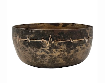 Carved Handmade Tibetan Singing Bowl Yoga Sound Therapy Ritual Bowl Meditation Anxiety Stress Relief (5")