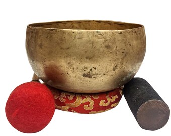 Handmade Tibetan Singing Bowl Anxiety Relief Nepal Spiritual Meditation Decor Gift Bowl Relaxation Music (7")