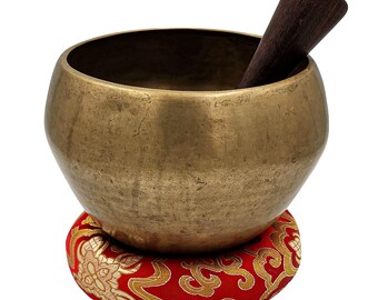 Authentic Tibetan Singing Bowl Spiritual Yoga Gift Nepal Decor Vibration Therapy Prayer Gulpa Bowl (6")