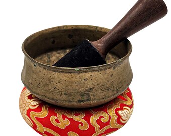 Authentic Handmade Tibetan Singing Bowl Percussion Instruments Yoga Wellness Gifts Spiritual Decor Sound Bowl (6")