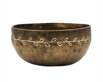 Carved Handmade Tibetan Singing Bowl Small Calming Decor Yoga Gifts Sound Therapy Bowl Spiritual (5")