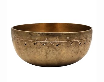 Carved Handmade Tibetan Singing Bowl Small Meditation Yoga Gifts Sound Therapy Bowl Spiritual Decor (5")